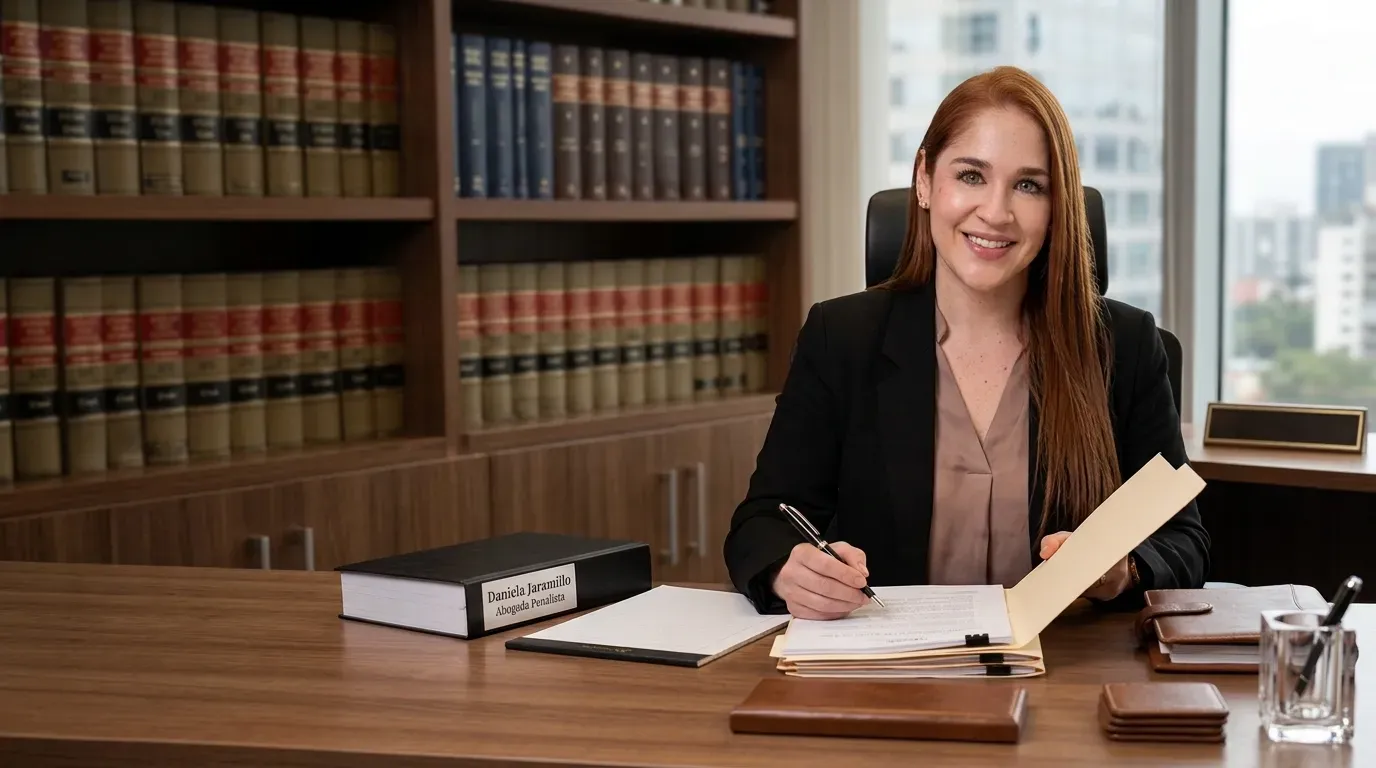 Daniela Jaramillo en su escritorio, disponible para una consulta
